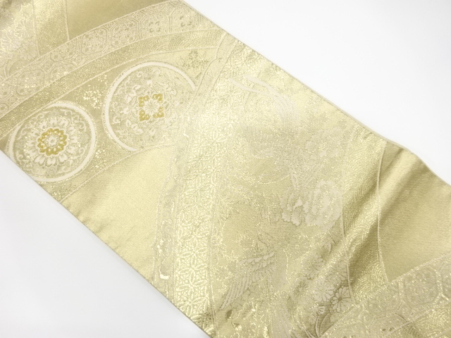 JAPANESE FUKURO OBI / WOVEN FLOWER & BIRD